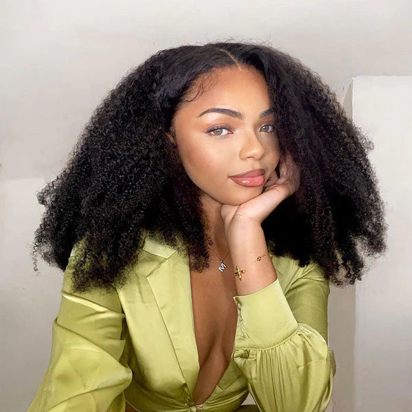 24 Hours Ship Out Afro Curly Wear Go Wig Glueless Human Hair Wigs Pre Cut HD Lace - Image 4