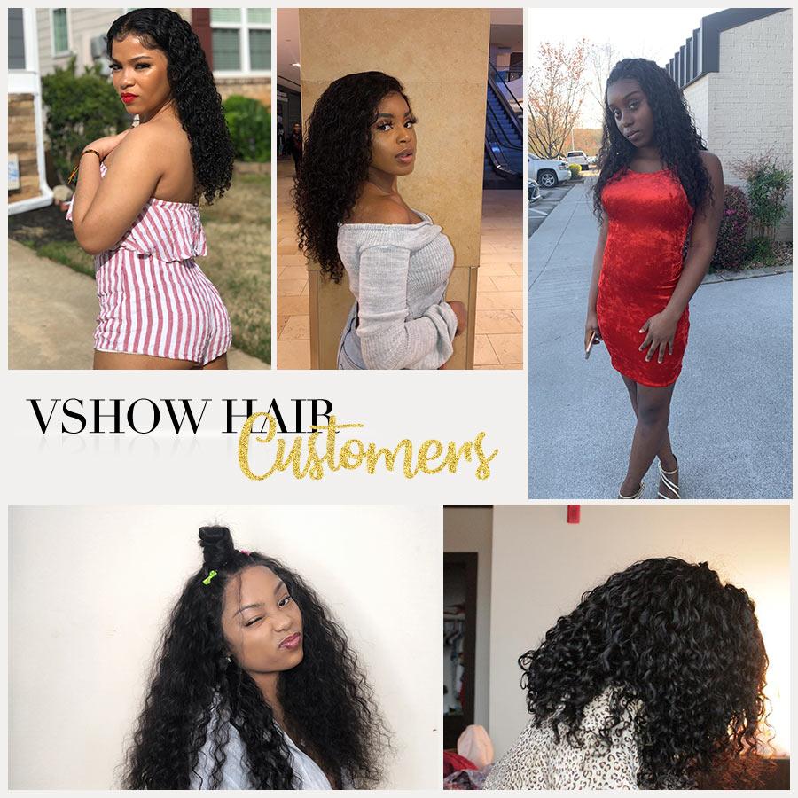 VSHOW HAIR Premium 9A Water Wave Human Hair Full Lace Wigs Natural Black - Image 3