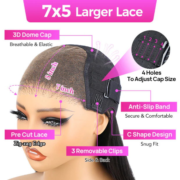 VSHOW Pre Bleached Loose Deep Wave Hair 10x6 /7x5 Pre-cut HD Lace Wigs Wear Go Wig Glueless Wigs 180% Density - Image 4