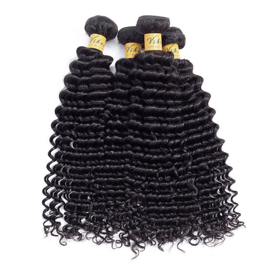 VSHOW HAIR Premium 9A Indian Virgin Human Hair Deep Wave 3 or 4 Bundles with Closure Popular Sizes - Image 4