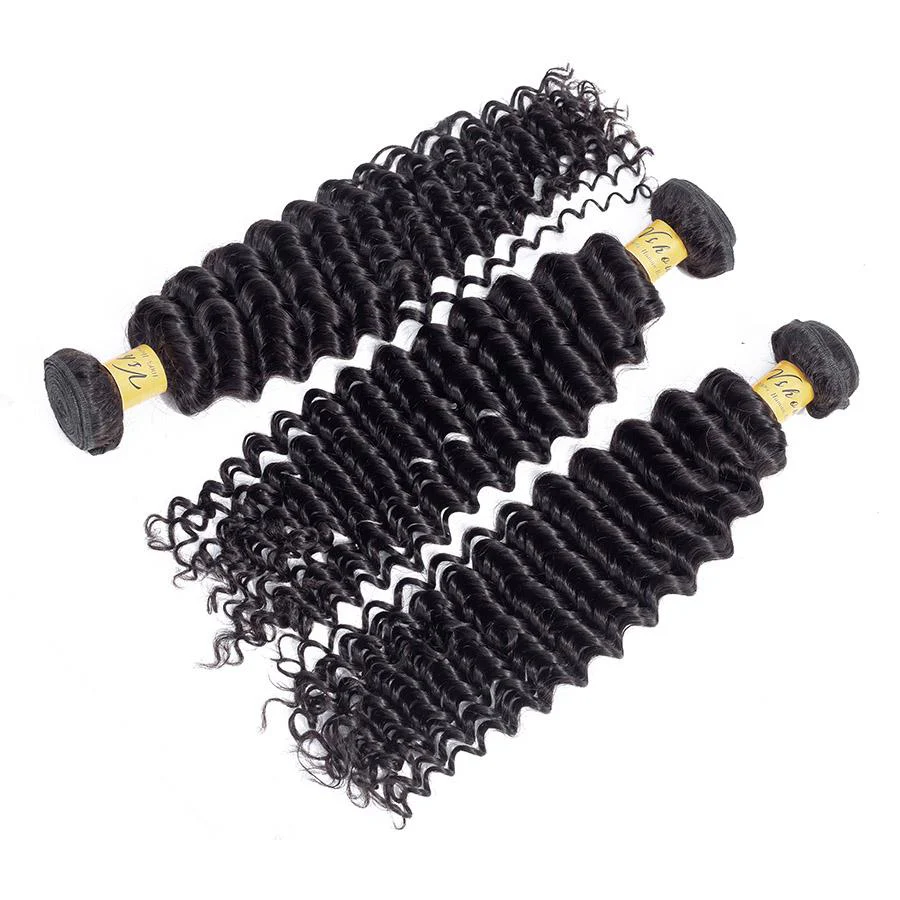 VSHOW HAIR Premium 9A Indian Virgin Human Hair Deep Wave 3 or 4 Bundles with Closure Popular Sizes - Image 5