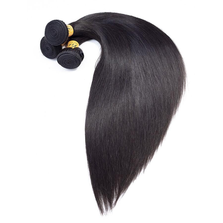 VSHOW HAIR Premium 9A Indian Human Virgin Hair Straight Natural Black 3 Bundles Deal - Image 6