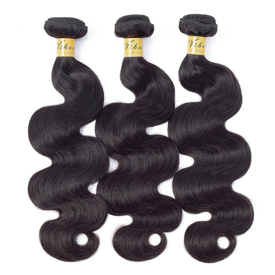 VSHOW HAIR Premium 9A Indian Virgin Human Hair Body Wave 3 or 4 Bundles with Closure Popular Sizes - Image 10
