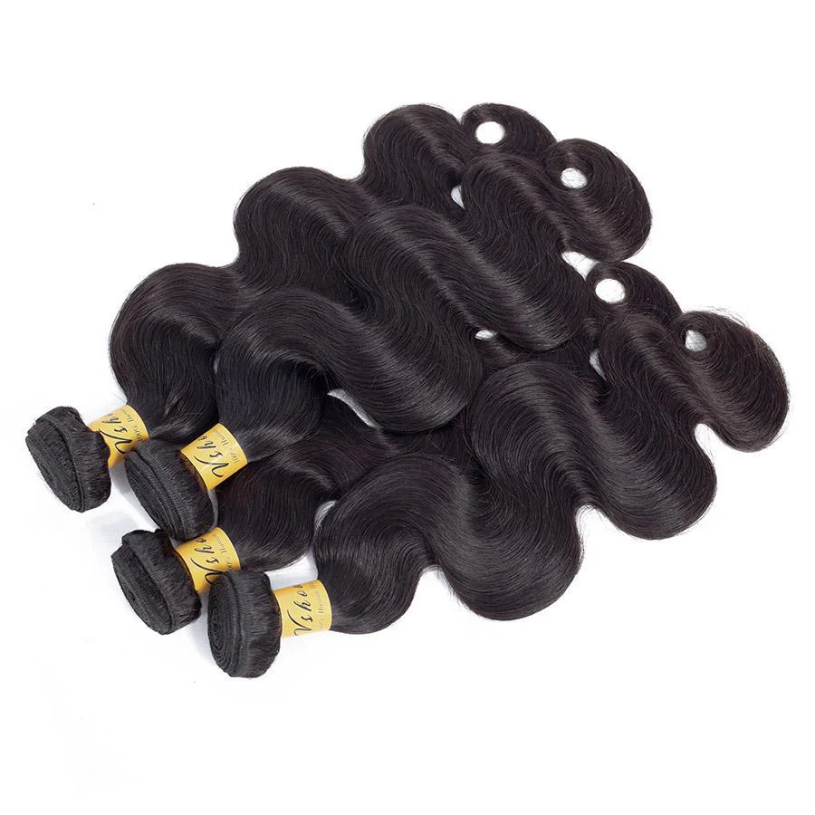 VSHOW HAIR Premium 9A Indian Virgin Human Hair Body Wave 3 or 4 Bundles with Closure Popular Sizes - Image 4
