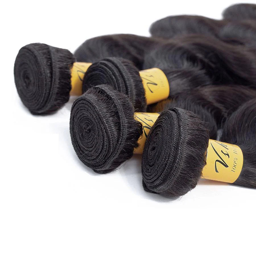 VSHOW HAIR Premium 9A Indian Virgin Human Hair Body Wave 3 or 4 Bundles with Closure Popular Sizes - Image 6