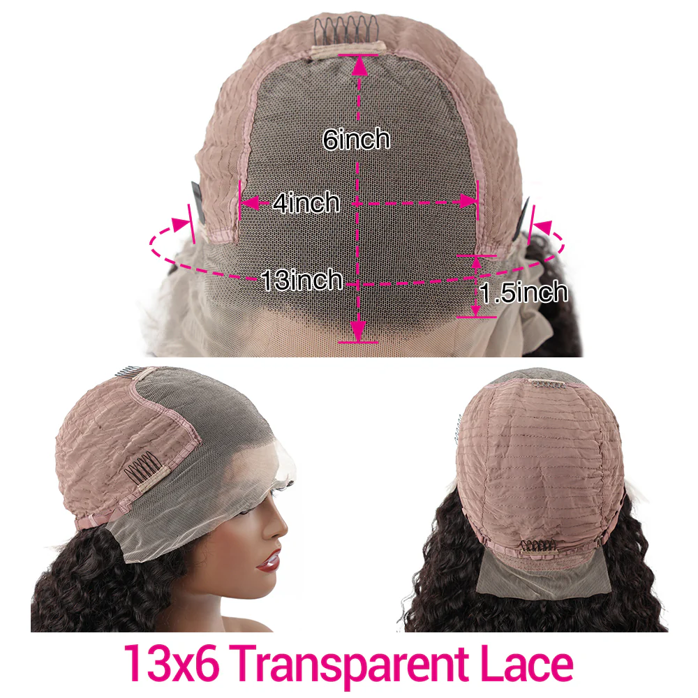 VSHOW HAIR Premium 9A Transparent Lace Front Wigs Deep Wave Human Hair Natural Black - Image 5