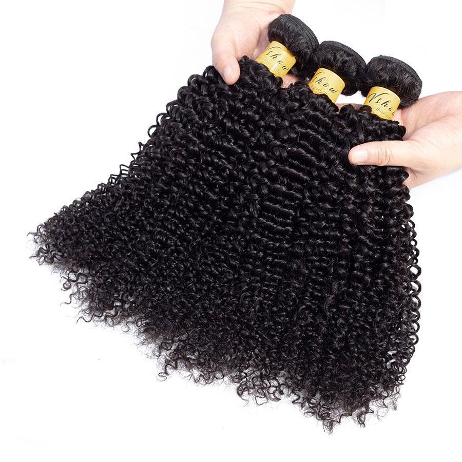 VSHOW HAIR Premium 9A Malaysian Virgin Human Hair Kinky Curly 3 or 4 Bundles with Closure Popular Sizes - Image 6